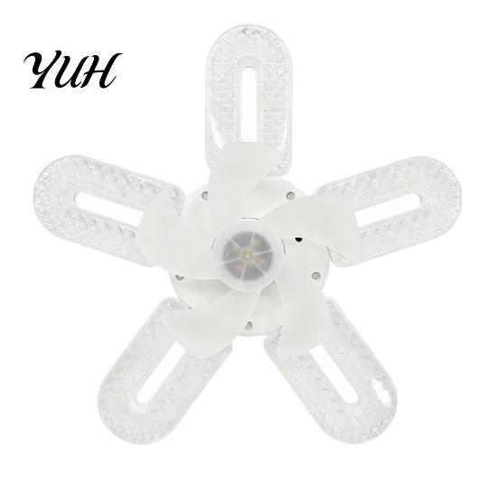 Fan with Adjustable Brightness Ceiling Light E27 Socket 5-Blade LED Lamp Remote 3 Speeds Bedroom Color Temperatures Quiet Energy-Saving Modern белый