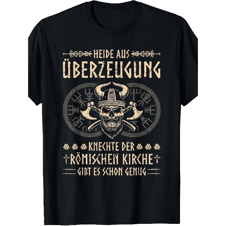 Men's Funny Tee Shirt Viking Warrior Saying, Heather Aus Convection, Norse Viking T-Shirt, Black Basic Black Crew Neck Tee Perfect for
