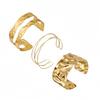 3Pcs/Set Arm Bracelets, C-Shaped Adjustable Open Bangles, Metal Electroplated Stackable Arm Cuffs, Metal Electroplated Bracelets for Women