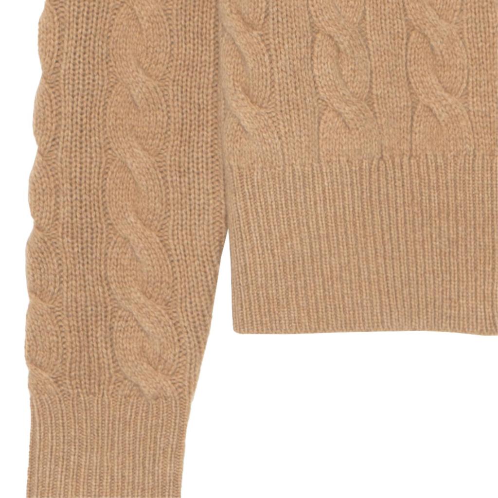 Polo Ralph Lauren Cable-Knit Wool-Cashmere Cardigan Solid Color Cable Knit Crew Neck Single-Breasted Long Sleeve Sweater WMPOSWENDW20161