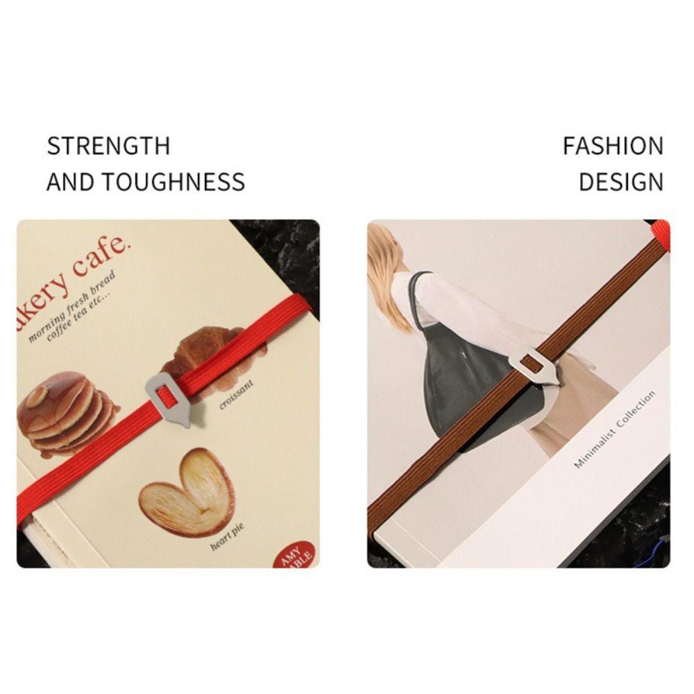 Metal Pointer Elastic Bookmark Elastic Webbing Flexible Strap Bookmark Book Clip  Gift