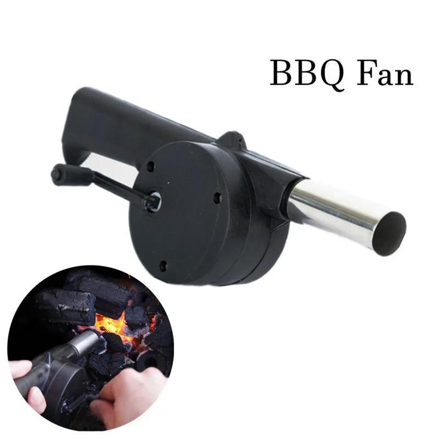 1 Pcs Outdoor BBQ Fan Hand Crank Blower Portable BBQ Fire Bellows Tool Picnic Camping Accessories Outdoor Kitchen