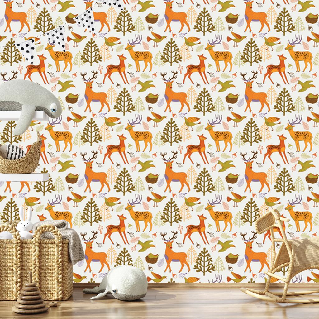 Beautiful Forest Animals Wallpaper for Living Room and Bedroom 50x1000