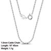 ORSA JEWELS Italian 925 Sterling Silver 1.0mm Cable Chain Personalize Necklace for Women Link Chains Necklace 45 50 55cm SC06-P