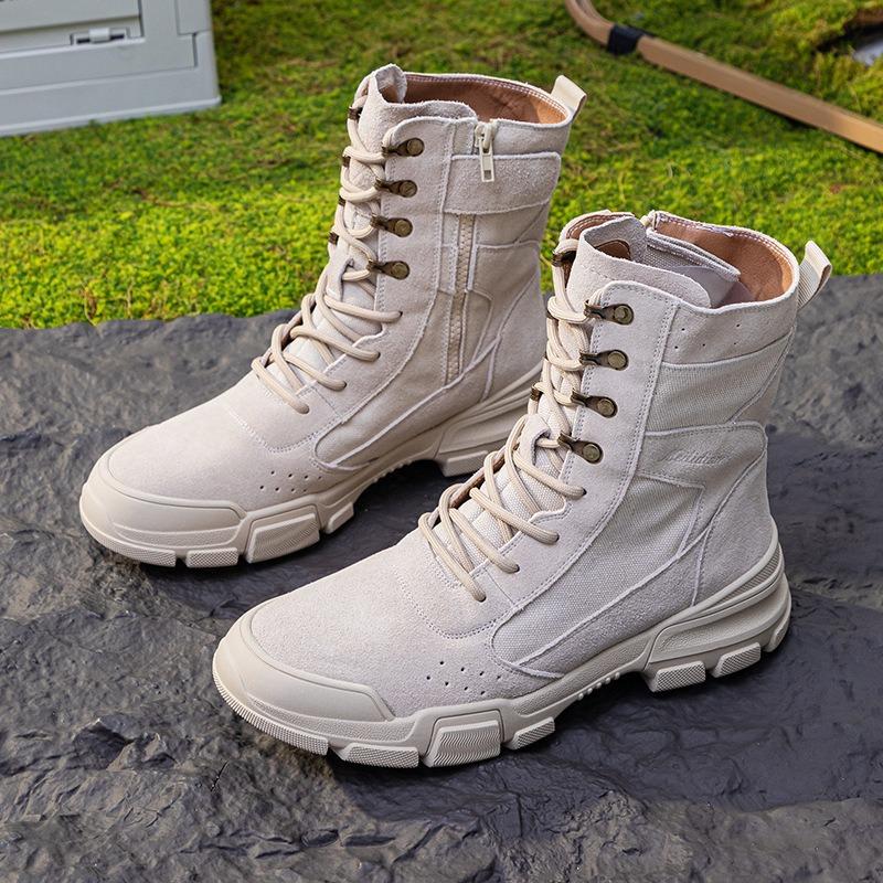 Couple Martin boots women's new leather tooling knight high-top boots outdoor hiking boots men