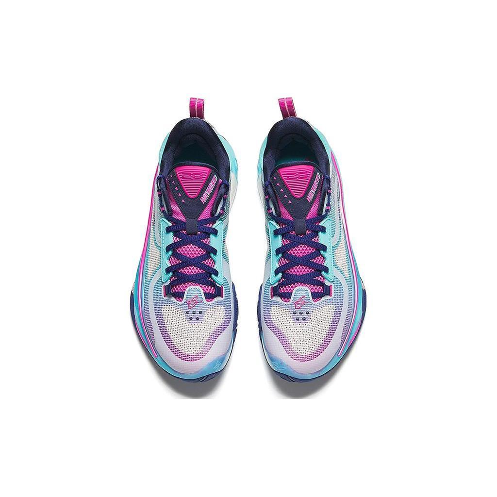 Anta GH5 Cushioning Breathable Lightweight Rebound Low top Basketball Shoes Men's Blue Pink 912421115-3