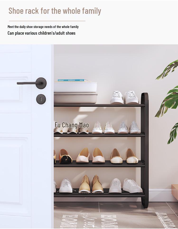 Multi-Layer Alloy Shoe Rack for Dormitory and Home Entrance Hallway