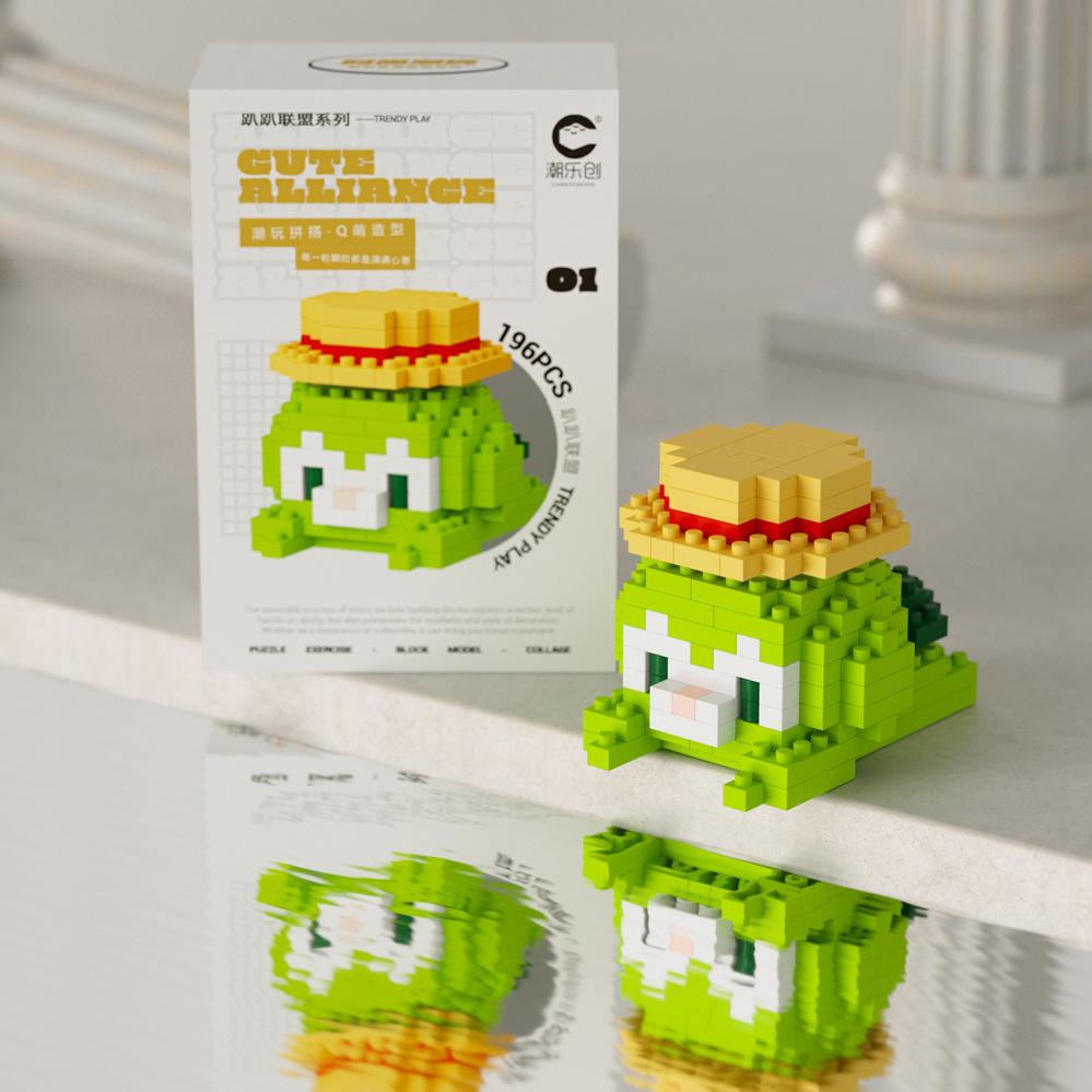 Süßer Mini auf der Vorderseite liegend Disney Mickey Bausteine Batman Kleiner Panda Stein 3D Süße Kuromi Sanrio Modell Spielzeug Für Kinder Geschenk