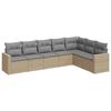 VidaXL Garden Lounge Set with Cushions 7 Pcs Beige Braided Resin 3251386