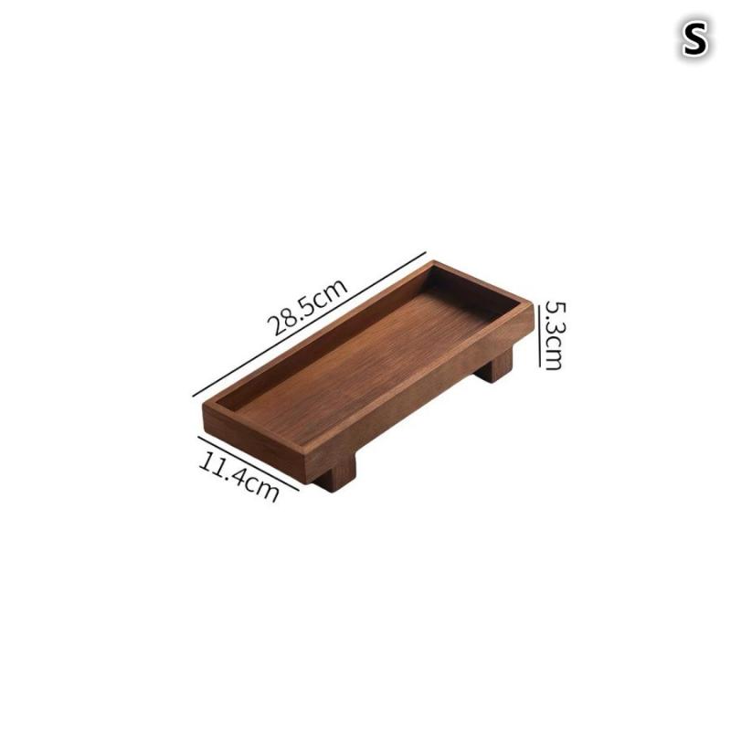 Chic Wooden Tea Tray Rectangular Design for Household Easy to Carry S