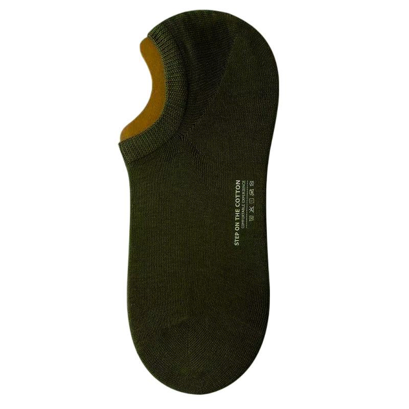 Cotton Summer Socks - Men's Short Socks - Pure Cotton Shallow Opening Anti-odor 10A Antibacterial Sweat-absorbing Short Tube Plain-colored Boat Socks