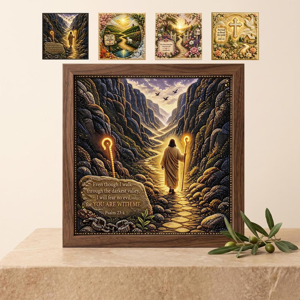Faith Garden Pearl Art Collection-Jesus Rowing through the Glen Painting Religious Theme Decoration Other Toys