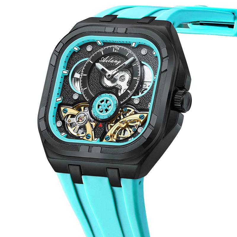 AILANG Men's Top Brand Square Tourbillon Wristwatch Waterproof Original Automatic Mechanical Watch for Man Luminous Luxury