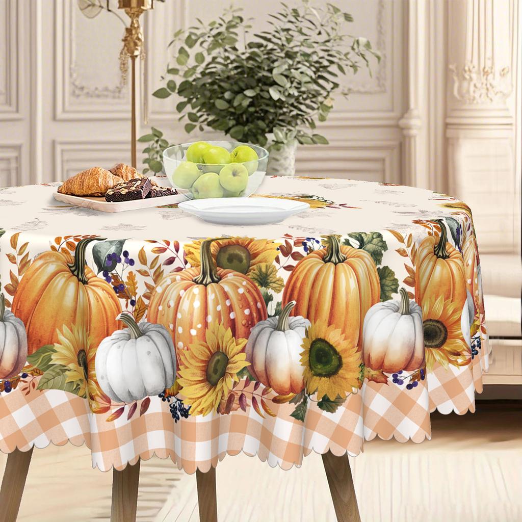 1 Thanksgiving Tablecloth, Fall Harvest Tablecloth, Fall Pumpkin Tablecloth Seasonal Table Cover Decor
