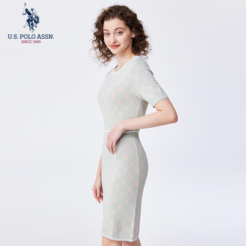 U.S. Polo Assn. Damen Strick-T-Shirt-Kleid mit Kühl-Effekt