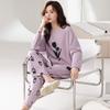 Pajamas Women'S Spring And Autumn Pure Cotton Long-Sleeved Autumn Loose Large-Size Loungewear Cotton Outerwear Set