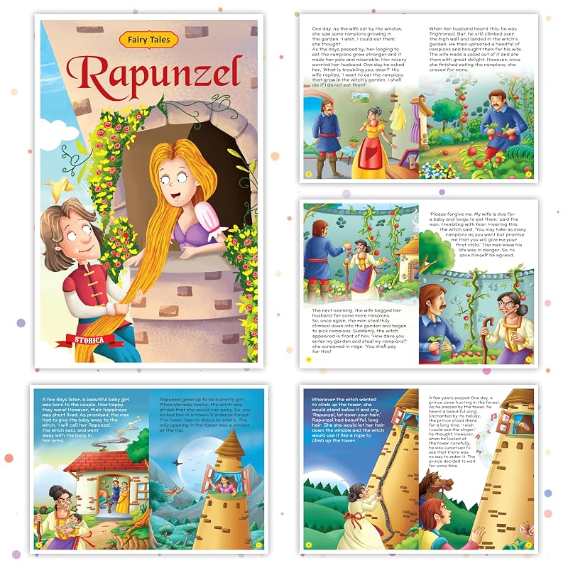 Set Of Fairy Tales Story Books For Kids|English Short Stories For + | Cindrella,Rapunzel, Nightangle,Ugly Duckling & Others