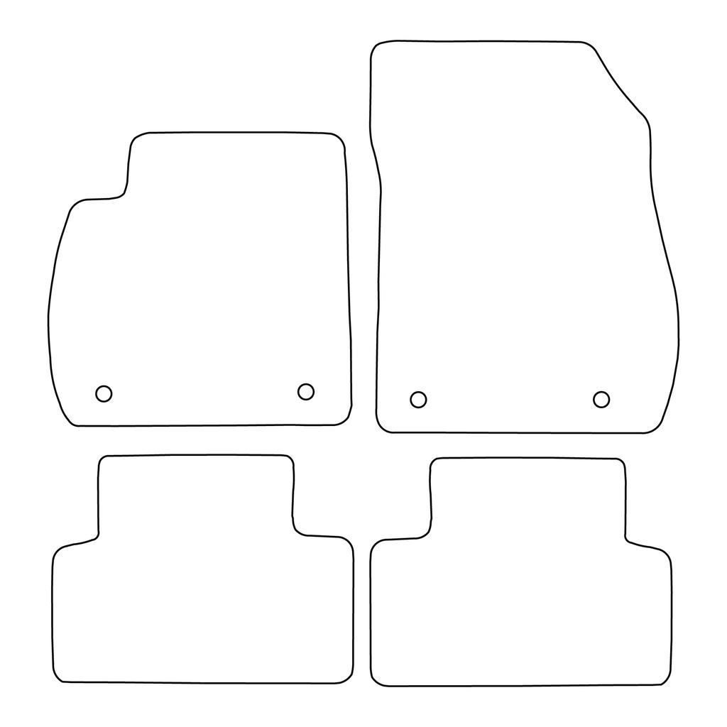 [Blm]Op023 Blue - Set Of Velour Floor Mats To Fit Opel Zafira Iii C Tourer 2012-2019 5-Seat - Blue Trim