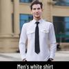 Navy Pilot Long-Sleeved Shirt: Unisex Flight Attendant & Captain Professional Attire