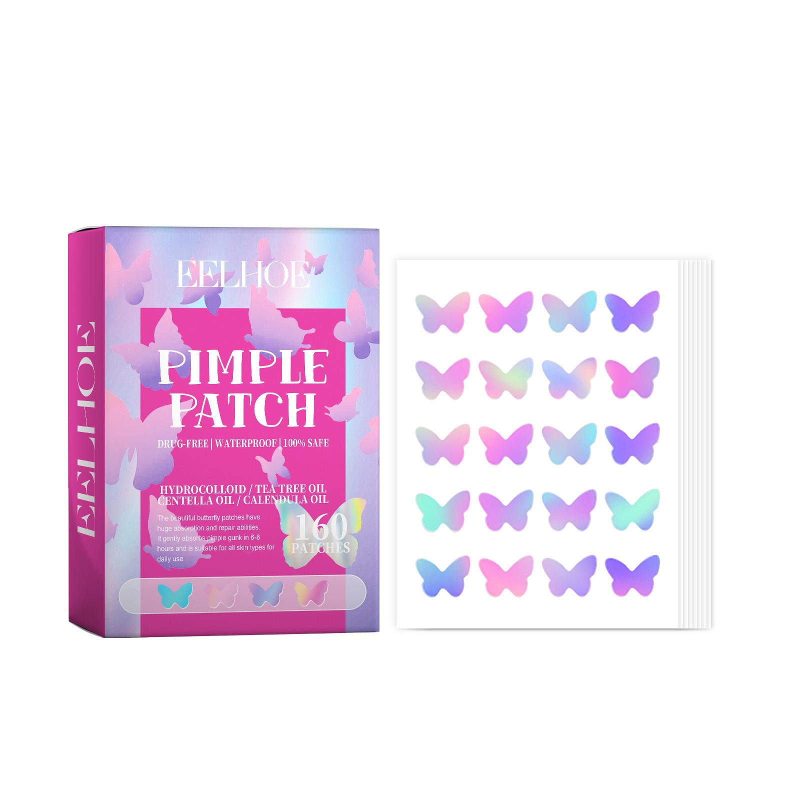 EELHOE Butterfly Acne Pimple Patch Repair Acne Pimple Closed Acne Marks Moisturize and Improve Skin Elasticity