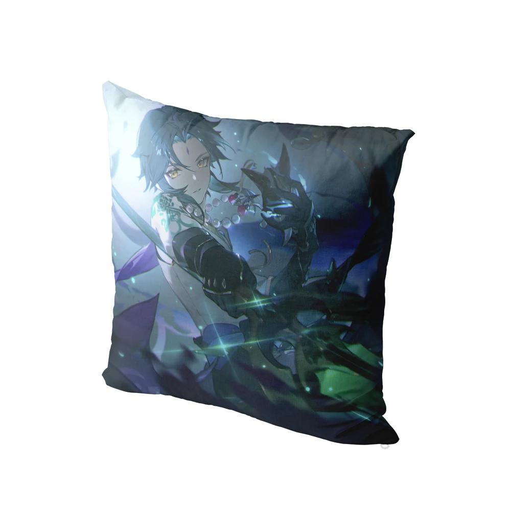 45X45Cm Home Party Decorative Cushion Cover Cartoon Anime Genshin Cute Two-Dimensional Sofa Chair Car Bedroom Body Pillowcase