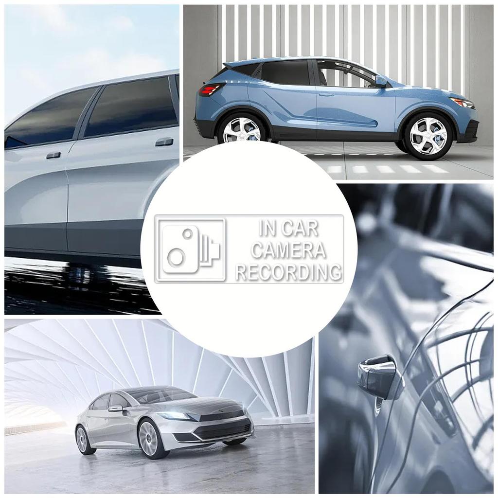 Car Camera Decal, Camera Warning Security Decal - Car Security Sticker with Surveillance Warning