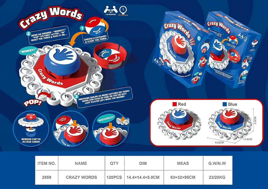CrossCrazy Letter Press: Fast-Paced Family Tabletop Game & Educational Toy