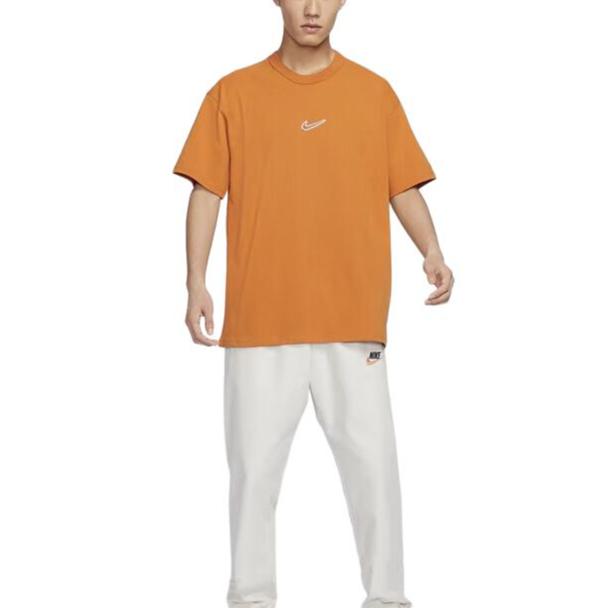 Nike T Shirts Men's Orange Crew Neck Moderate FV7727-815