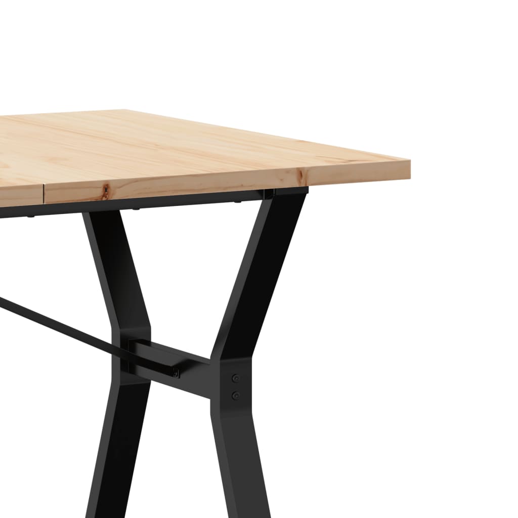 Dining Table with Y shaped Frame 140 x 80 x 75.5 cm Solid Pine Wood & Steel