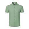 Men Short Sleeve Linen Blend Shirt With Chest Pocket Casual Summer Top