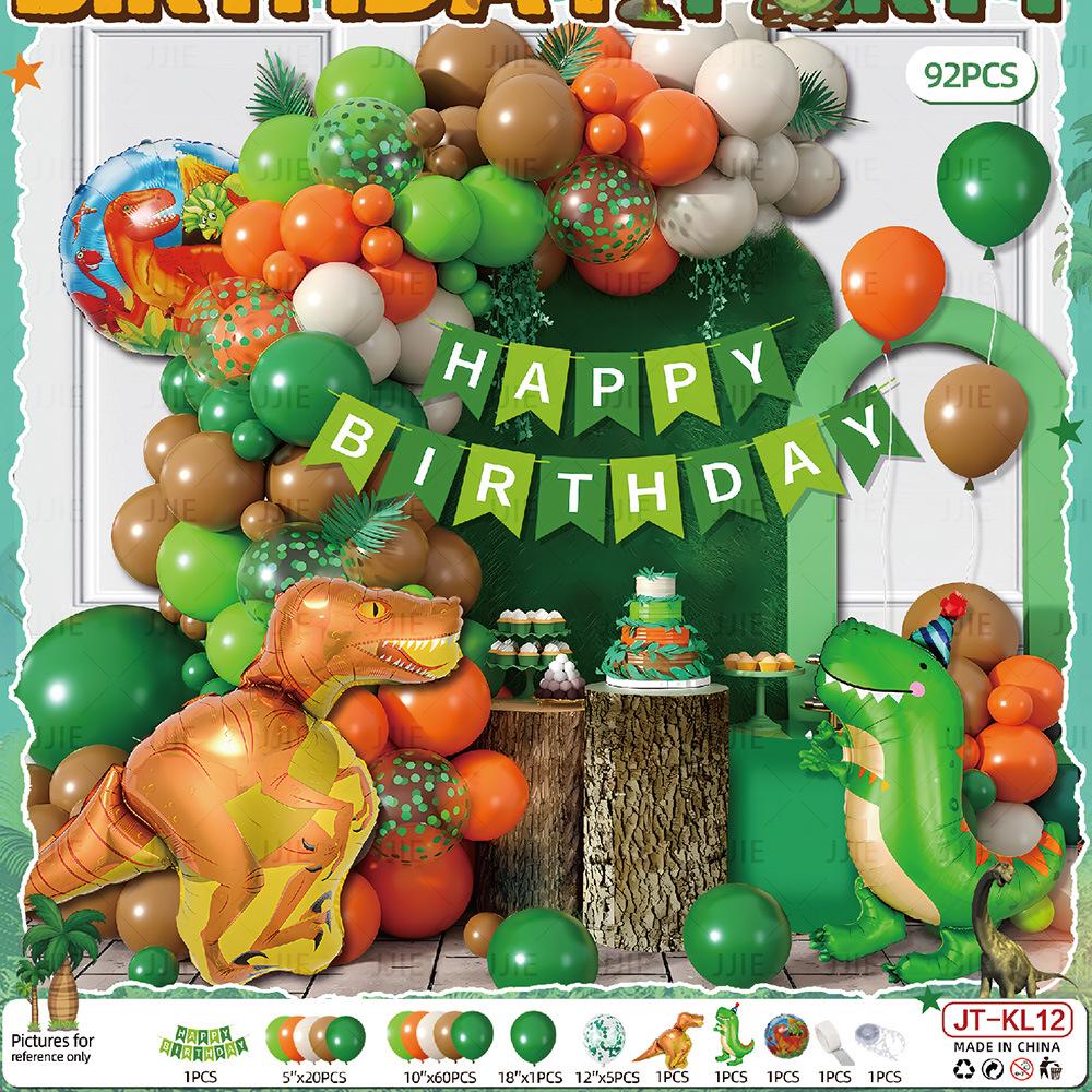 Dinosaurier Geburtstags-Szenendekoration für Kinder - Ballons und Party-Atmosphären-Set für Jungen und Mädchen