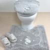 Senko Lacy Rose Toilet Approximately 58 X 60 Cord Elegant 39543 Mat, Cm, Gray, Rhinestones, Embroidery, Design,