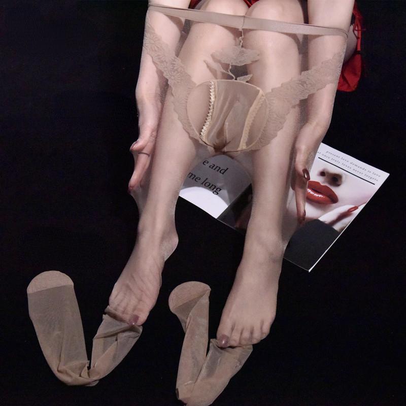 Lace 3D Thin Sexy Men Oil Shiny Sockings Glossy U Convex Pouch Temptation Perspective Tight Stockings COCKring Shaping Pantyhose
