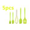 5Pcs Silicone Baking Kitchenware Set - Heat-Resistant Silicone Spatula, Brush, Spatula, Cooking Spoon, Egg Beater