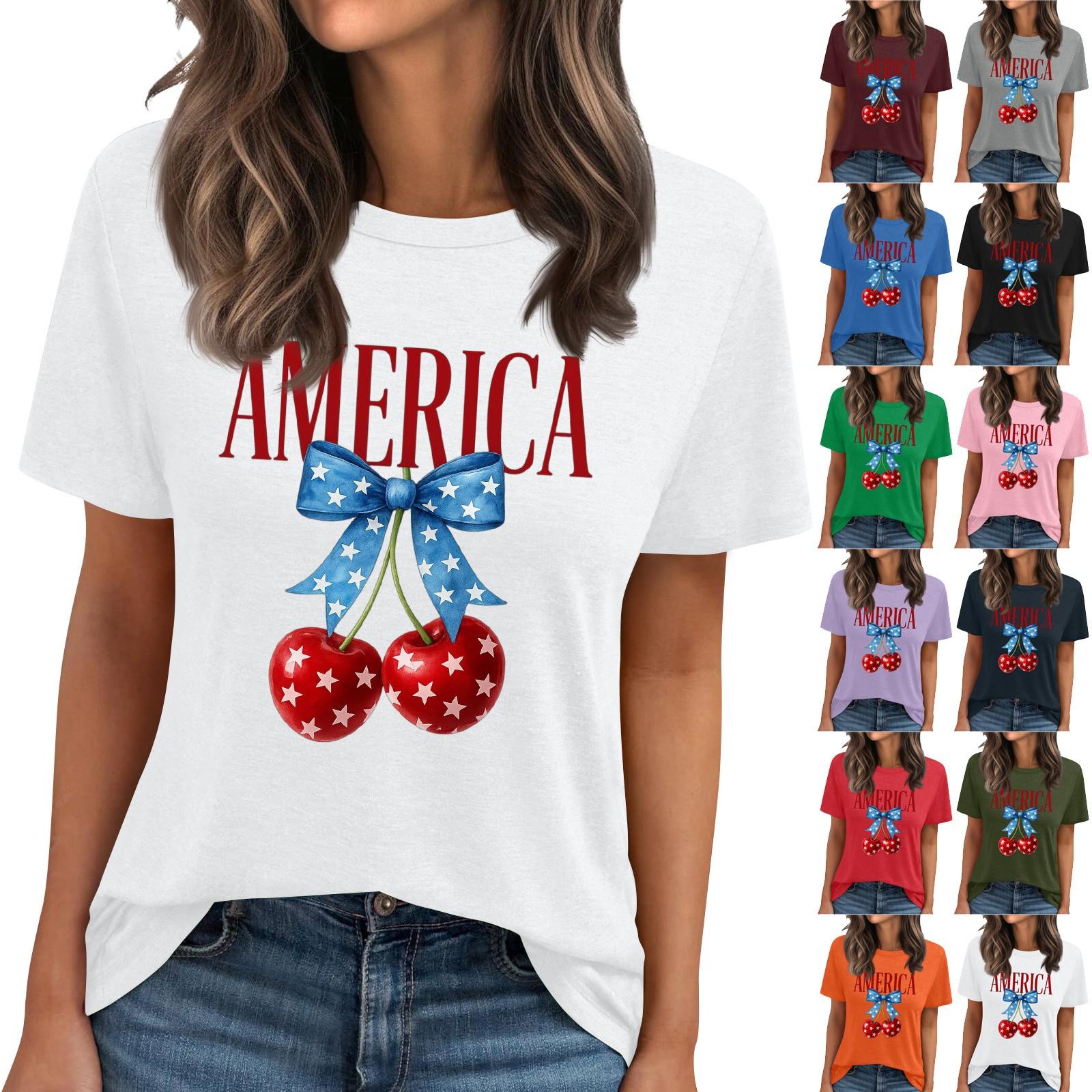 

Жіноча футболка з круглим вирізом, з принтом, з короткими рукавами XXL фіолетовий