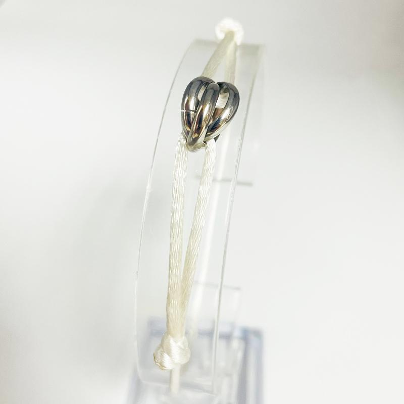 Classic Titanium Steel Lover Three Circles With Colorful Rope Bracelet for Women Men Custom DIY Bracelet New2023