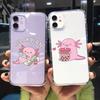 Axolotl Boba Milk Tea Hoodies Korean Style Phone Case iPhone 14 13 12 11 Pro Max X Xs Max XR SE2 8 7 6 Plus Fundas Cartoon Cover