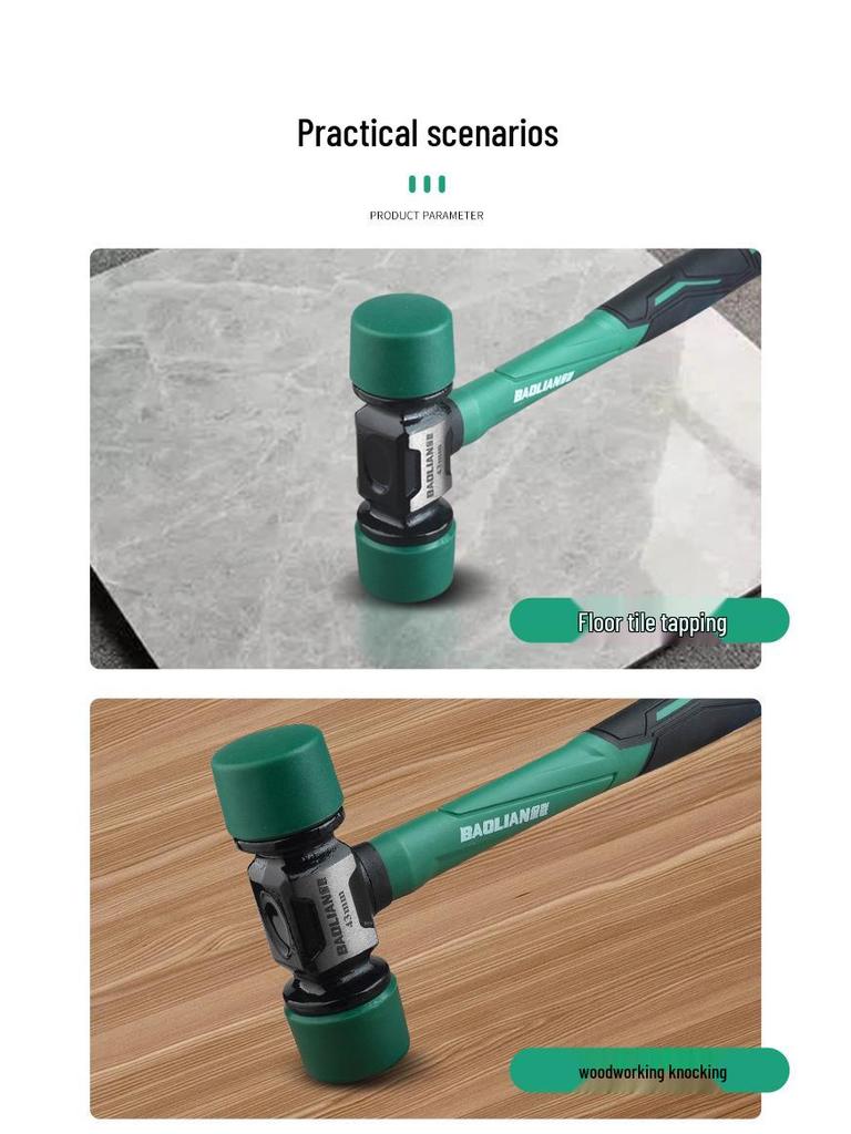 Obkladačské kladivo s gumovou hlavou a pevnou plastovou hlavou