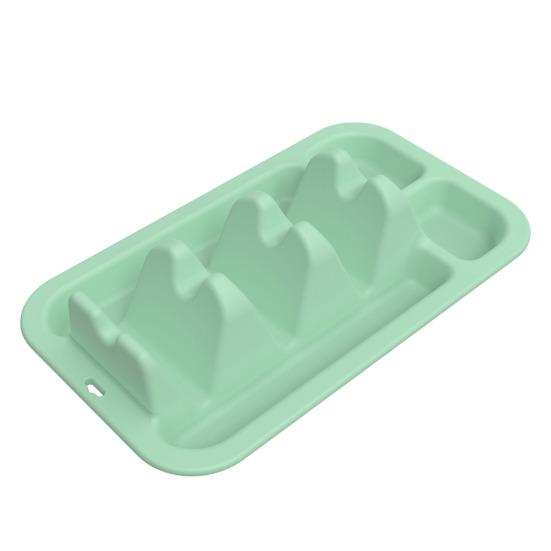 Silicone Taco Holder with 3 Dividers Reusable Tortilla Rack Non-Slip Food Dish Heat Cold Resistant Burrito Holder