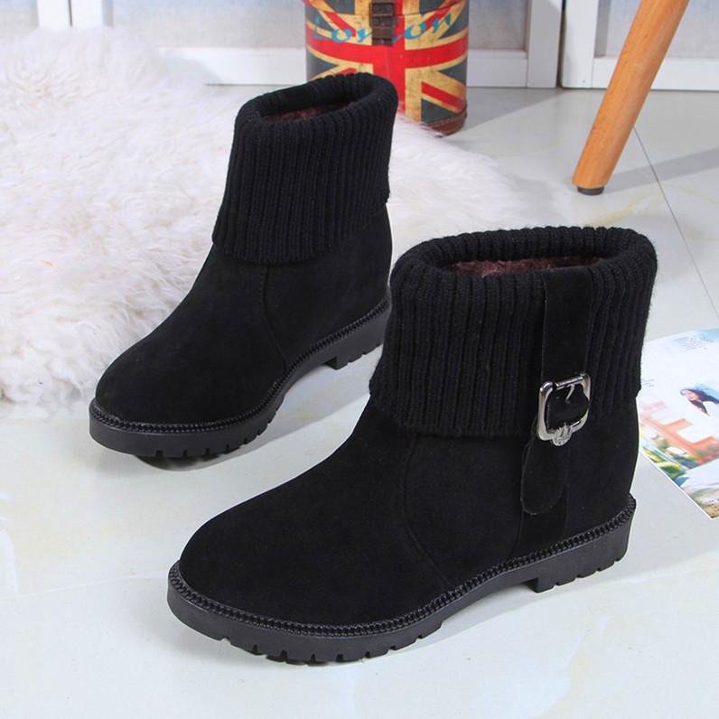 Snow boots autumn and winter new round head wool mouth comfortable foot cover short boots