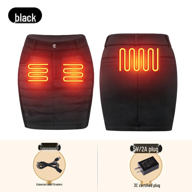 

Women s Plus Size Heated Skirt Pants - High Waist, Smart Temp Control, Rechargeable, Self-Heating 4XL 33