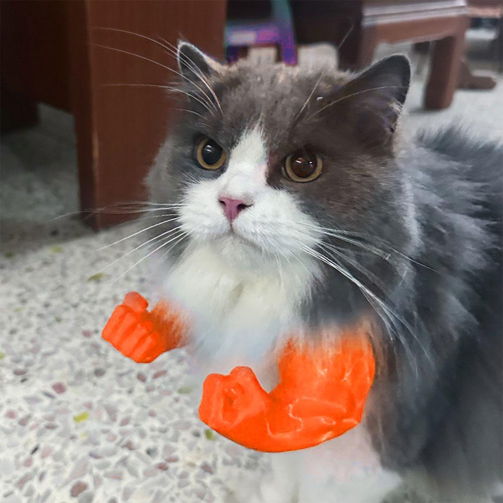 Cat Muscle Arm 3D Printed Creative Funny Cat Neck Hanging Decor Pet Cosplay Costume Accessories for Halloween Birthday Party