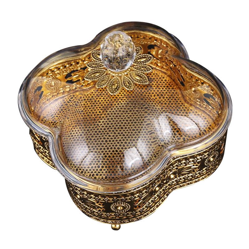 Průhledná akrylová plastová krabička na bonbóny, úložný box, kryt na cukrovinky, svačiny, občerstvení, tác na sušené ovoce, evropský styl