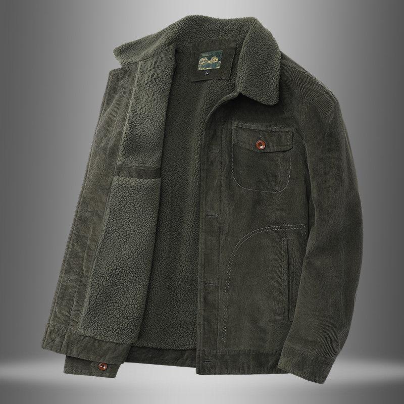 Corduroy Jacket Men s Autumn and Winter New Versatile Plus Velvet Thickened Jacket Men s Business Casual Handsome Cotton Jacket M