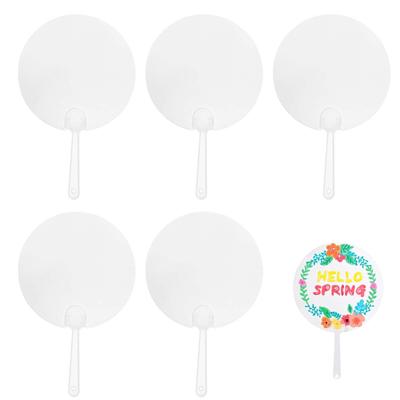 PAVIKE Transparent DIY Blank Set of Round Handheld Blank for Home Sports and Acrylic Fans, 5, Fans, Use, Painting, Weddings, Decorations, Days, More,