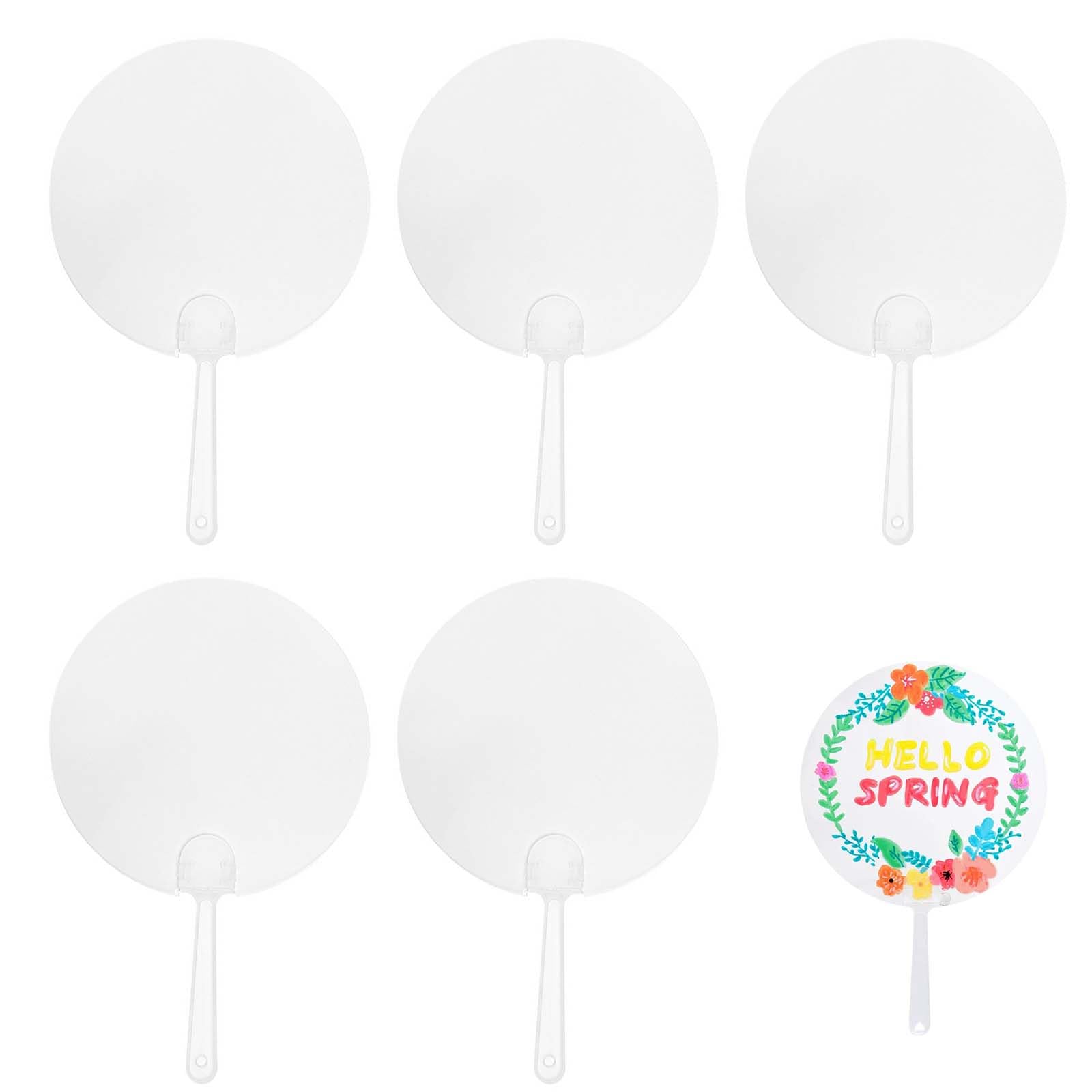 

PAVIKE Transparent DIY Blank Set of Round Handheld Blank for Home Sports and Acrylic Fans, 5, Fans, Use, Painting, Weddings, Decorations, Days, More,