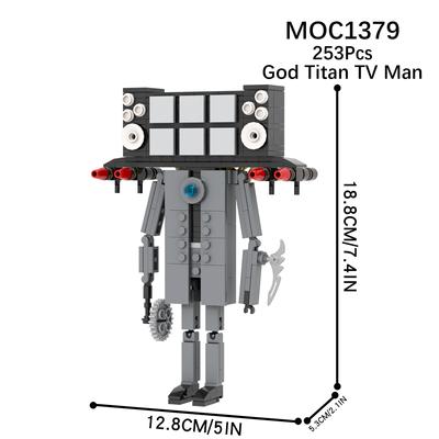 2024 3D Speakerman Kinderblock-Kunststoffspieldesigner für Jugendliche und Kinder Skibidi-Toilette 253-tlg