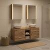 5 Piece Bathroom Furniture Set Artisan Oak Engineered Wood and Glass