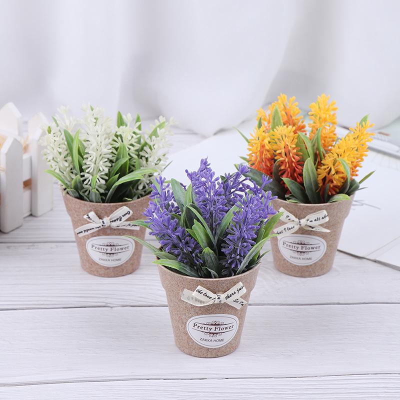 Artificial Plant Decorative Flowers Fake Flowers Mini Potted Bonsai Green Plant