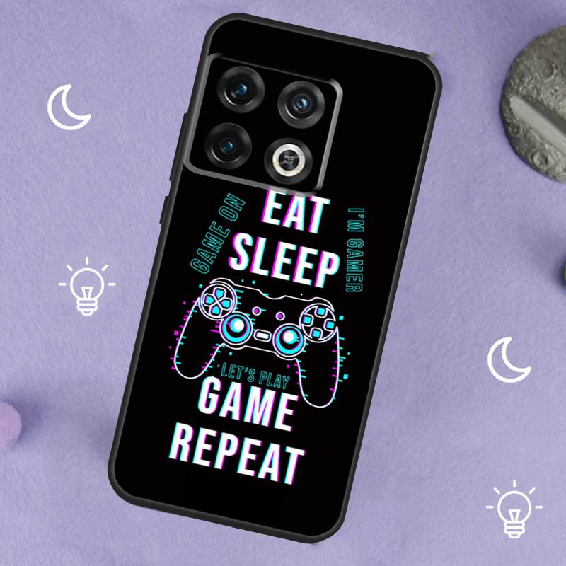Eat Sleep Game Colorful For OnePlus 15 13 12 11 13R 12R 10R 13T 10T 8T Case For OnePlus Nord 5 CE 3 2 4 Lite N20 N30